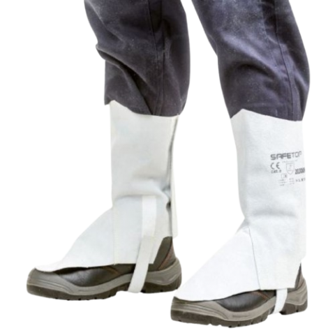 POLAINAS VACUNO GRIS CON VELCRO SOLDADURA