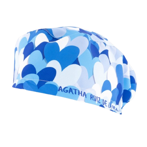 GORRO CIRUJANO GOMA AGATHA CORAZONES AZUL