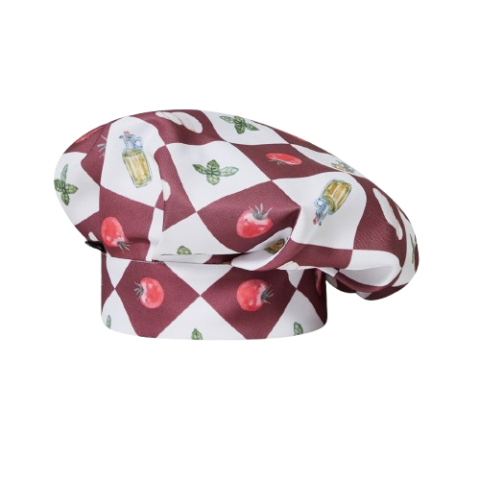 GORRO GRAN CHEF ALGODON CUADROS TOMATES