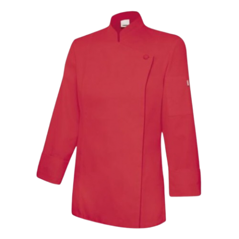 CHAQUETA COCINA MANGA LARGA, CREMALLERA CORAL