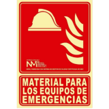 SEÑAL MATERIAL EQUIPOS EMERGENCIAS 21x30 CM