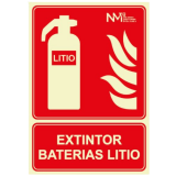 SEÑAL EXTINTOR BATERÍAS LITIO 21x30