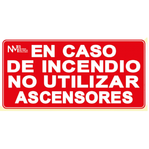 SEÑAL FOTOL. NO UTILIZ. ASCENSOR INCENDIO 21x15