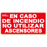 SEÑAL FOTOL. NO UTILIZ. ASCENSOR INCENDIO 21x15