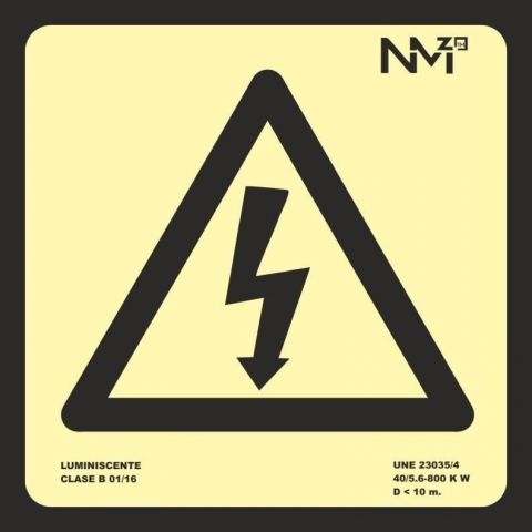 SEÑAL FOTOLUMINISCENTE RIESGO ELECTRICO 21x21 