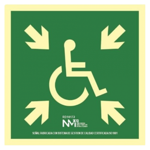 SEÑAL PUNTO REUNIÓN MINUSVÁLIDOS 21x21 CM