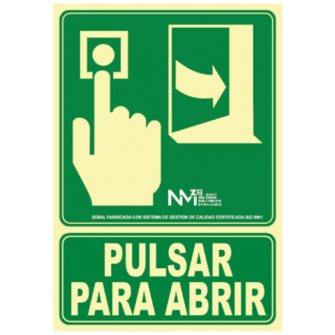 SEÑAL PULSAR ABRIR 21x30 CM