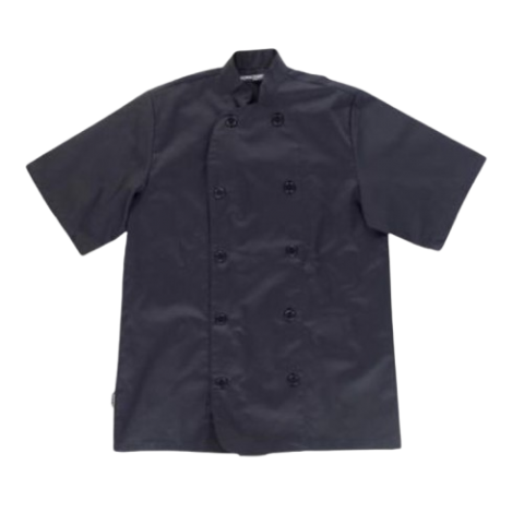 CHAQUETA DE COCINA, CIERRE DE BOTONES, MANGA CORTA