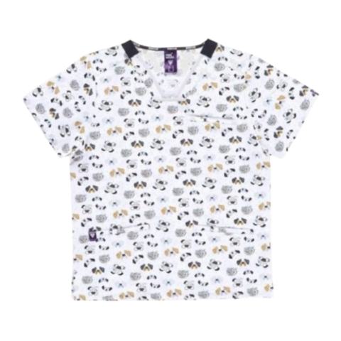CASACA MANGA CORTA ESTAMPADO PERROS. BOLSILLOS