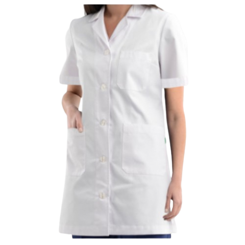 BATA BLANCA MANGA CORTA