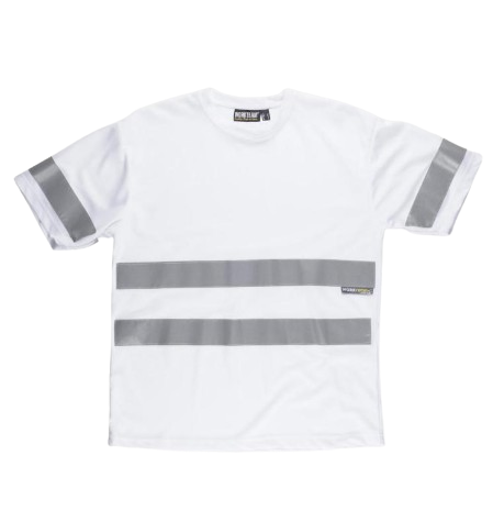 CAMISETA MANGA CORTA BLANCO, CINTA REFLECTANTE