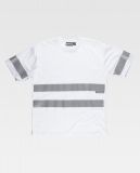 CAMISETA MANGA CORTA BLANCO, CINTA REFLECTANTE