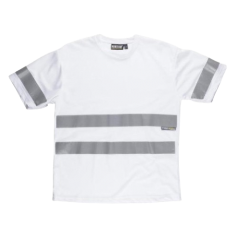 CAMISETA MANGA CORTA BLANCO, CINTA REFLECTANTE