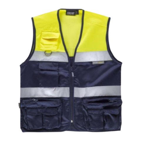 CHALECO SAFARI BICOLOR ALTA VISIBILIDAD