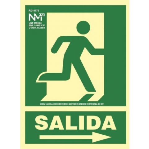 SEÑAL A4 SALIDA EMERGENCIA PUERTA DERECHA