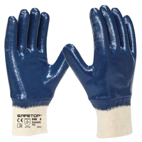 ERGOSAFE NITRILO AZUL RECUBIERO