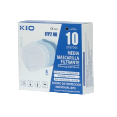 MASCARILLA FFP2 BLANCA KIO CAJA 10 UN.