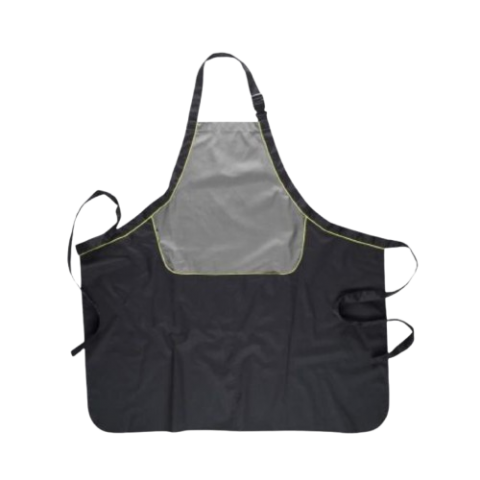 DELANTAL CON PETO COMBINADO. BOLSILLO CENTRAL 