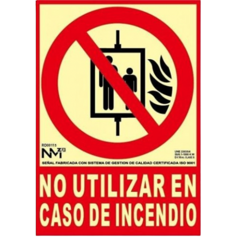 NO UTILIZAR CASO INCENDIO