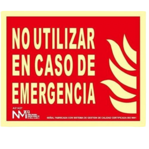 SEÑAL FOTOLUMINISCENTE NO UTILIZ. EMERGENCIA 21X15