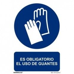 SEÑAL USO OBLIGATORIO GUANTES 21X30CM