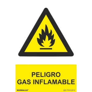 SEÑAL PELIGRO GAS INFLAMABLE 21x30