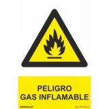 SEÑAL PELIGRO GAS INFLAMABLE 21x30