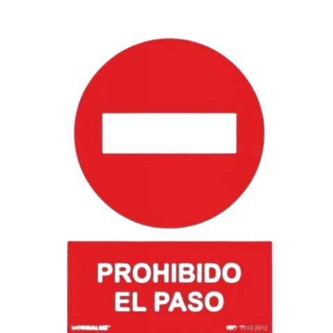 SEÑAL PVC 21X30 PROHIBIDO EL PASO 
