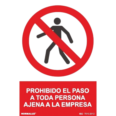 PROHIBIDO PASO PERSONA AJENA EMPRESA 21x30