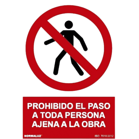 PROHIBIDO  PASO  TODA PERSONA AJENA  OBRA 21x30