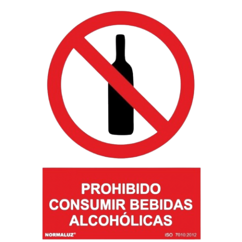 SEÑAL PROHIBIDO CONSUMIR BEBIDAS ALCOHOLICAS 21x30