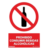 SEÑAL PROHIBIDO CONSUMIR BEBIDAS ALCOHOLICAS 21x30