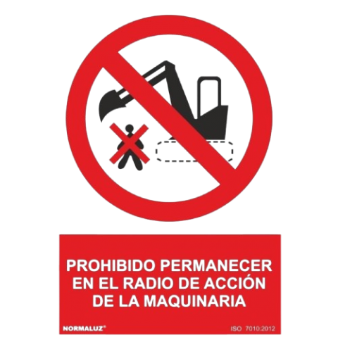 SEÑAL PROHIBIDO PERMANECER RADIO MAQUINA 21x30 CM