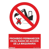 SEÑAL PROHIBIDO PERMANECER RADIO MAQUINA 21x30 CM