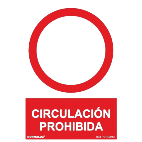 SEÑAL PROHIBIDO CIRCULACION 21x30 CM
