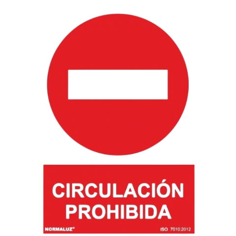 SEÑAL CIRCULACION PROHIBIDA 21x30 CM