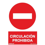SEÑAL CIRCULACION PROHIBIDA 21x30 CM