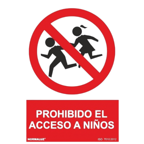 SEÑAL PROHIBIDO ACCESO NIÑOS 21x30 CM