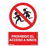SEÑAL PROHIBIDO ACCESO NIÑOS 21x30 CM