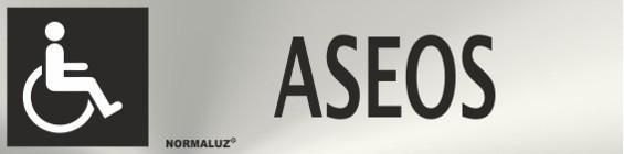 SEÑAL INOX 20X5CM ASEOS MINUSVALIDOS