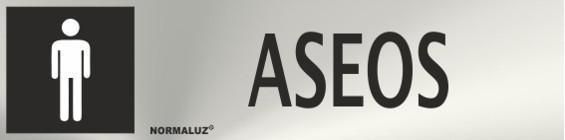 SEÑAL INOX. ADHES. ASEOS HOMBRE 200x50mm