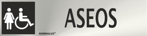 SEÑAL INOX 20X5 CM ASEOS MUJER/MINUSVALIDOS