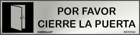 SEÑAL INOX. ADHES. POR FAV. CIERRE LA PUERTA  5X20