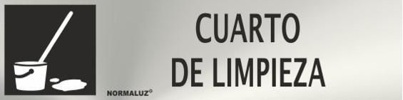 SEÑAL INOX 20X5 CM CUARTO DE LIMPIEZA