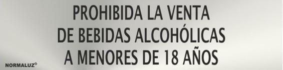 SEÑAL INOX 20X5 PROHIBIDO VENTA ALCOHOL MENORES 18