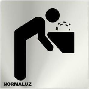 SEÑAL INOX 12X12 CM FUENTE AGUA