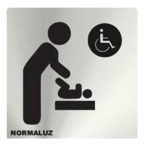 SEÑAL INOX ADHESIVA12x12 BEBES MINUSVÁLIDOS