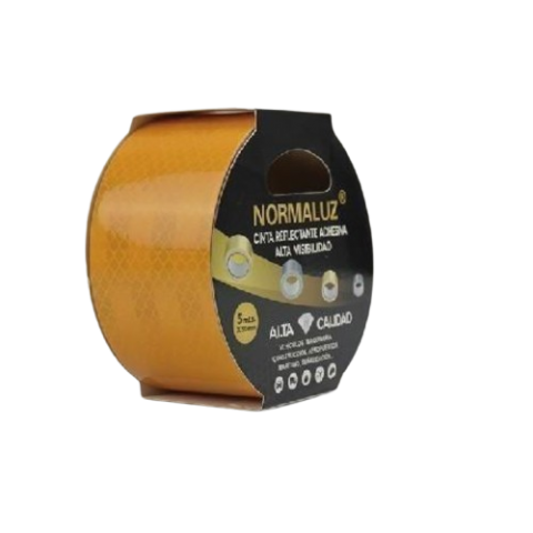 CINTA AMARILLA ADHESIVA REFLECTANTE 5cm.x5m.