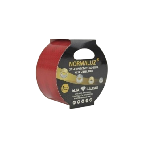 CINTA ROJA ADHESIVA REFLECTANTE 5cmx5m