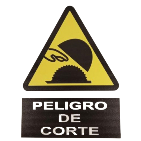 SEÑAL PELIGRO CORTE 21X29CM